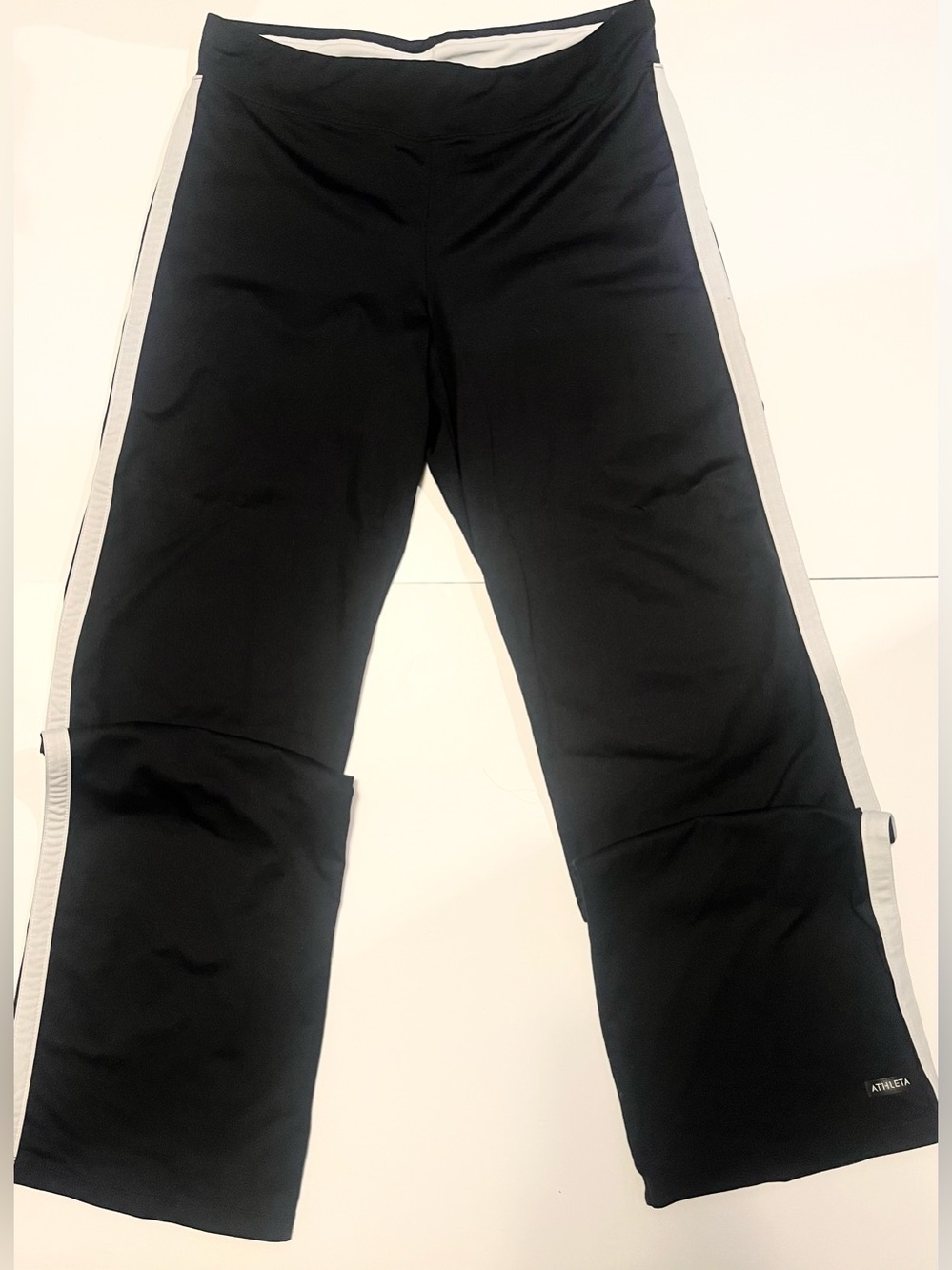 ATHLETA Black Active White Side-Strip Pants